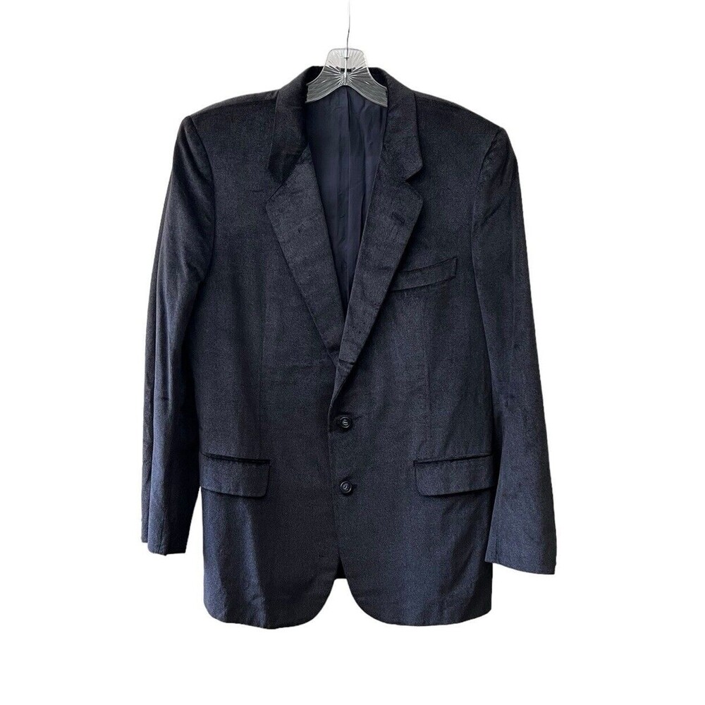 Corneliani Men Cotton Blue Velour 2 Button Italian Blazer Jacket Sport Coat